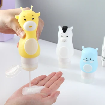 

50/70/90ML Portable Cartoon Squeeze Bottle Multi-purpose Animal Modeling Bottles Silicone Cartoon Little Empty Bottle
