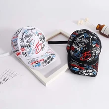 Цветная Кепка из хлопка и полиэстера с принтом граффити, бейсболка для женщин и мужчин, головной убор для спорта на открытом воздухе с регулируемой задней застежкой