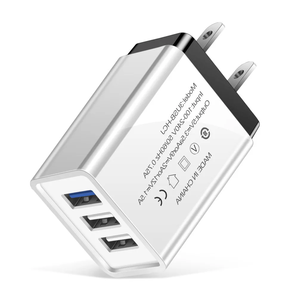 3-Порты USB Зарядное устройство 5 V/2A стены, ВЫСОКАЯ ЧЁТКОСТЬ, быстро заряжающийся мобильный телефон, планшет универсальная зарядка для Apple iPhone X iPad samsung Сяомэй huawei