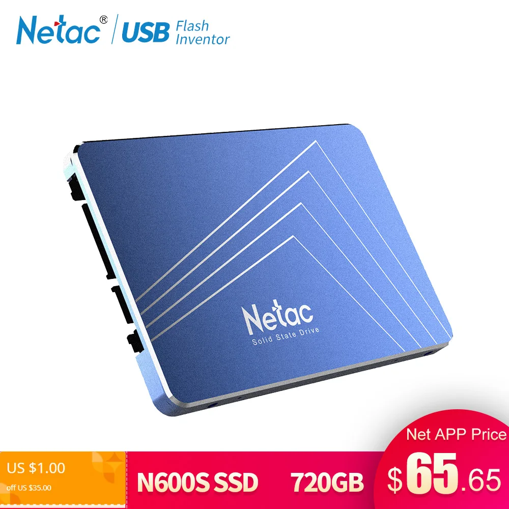 Netac Disco Duro SSD de 1 TB SATA3 720 GB 720 GB TLC interna de unidad de estado sólido 2,5 portátil disco 1 TB para Notebook PC - 1