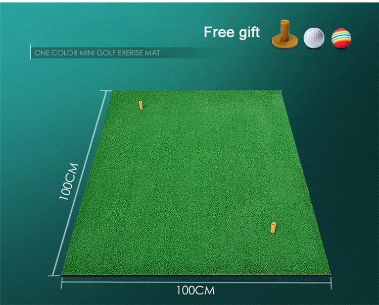 100x100x1cm Backyard Golf Mat Indoor Residential Training Hitting Pad Practice Golf Hitting Mats Rubber Tee ball free
