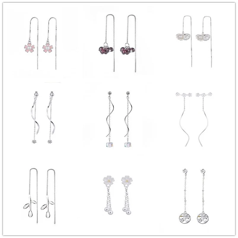 

Trendy Cherry plum blossom and willow leaf stud Earrings Oorbellen Orecchini Kolczyki Pendientes Aretes cle mujer For Women Gift