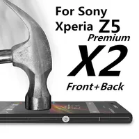2 stücke * (Front + back) Z5 Premium 9 H 0,2mm Anti-Explosion Ausgeglichenes schutz Für Sony Xperia Z5 Premium E6833/53/83 Film