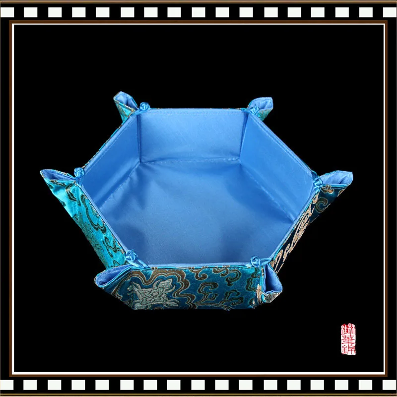 Креативная Шестигранная сумка для хранения одеяла коробка конфет коробки для фруктов ручной работы китайские декоративные коробки картон 15 шт/ло - Цвет: Небесно-голубой