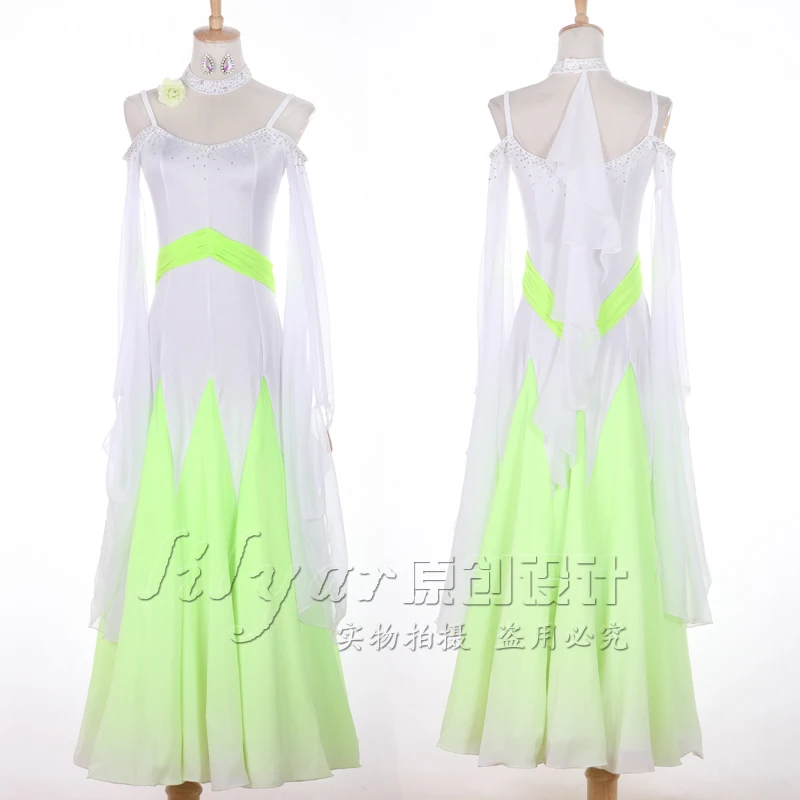 Buy modern dance costumes large swing dress collar