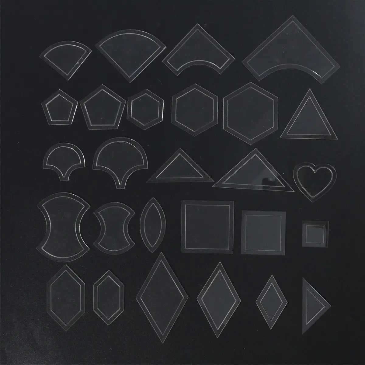  54Pcs Acrylic Quilting Templates Sewing Stencils Patchwork Ruler Sewing Tool Set