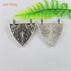  Julie Wang 5pcs Antique Silver Color Charms Single Face Triangle Carved Suspension Pendants Bracelet Necklace Accessory51515 ► Photo 2/5