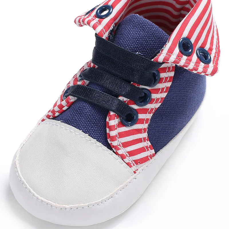 Сникеры в полоску для маленьких мальчиков и девочек; обувь для детей
