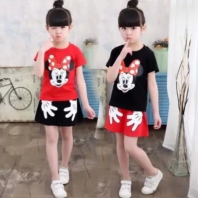 

2Pcs Unicorn Mickey Dress Family Matching Clothes Sister Clothe Twins Set Baby Girl Clothes Child Mickey Mouse Top+Short Dress