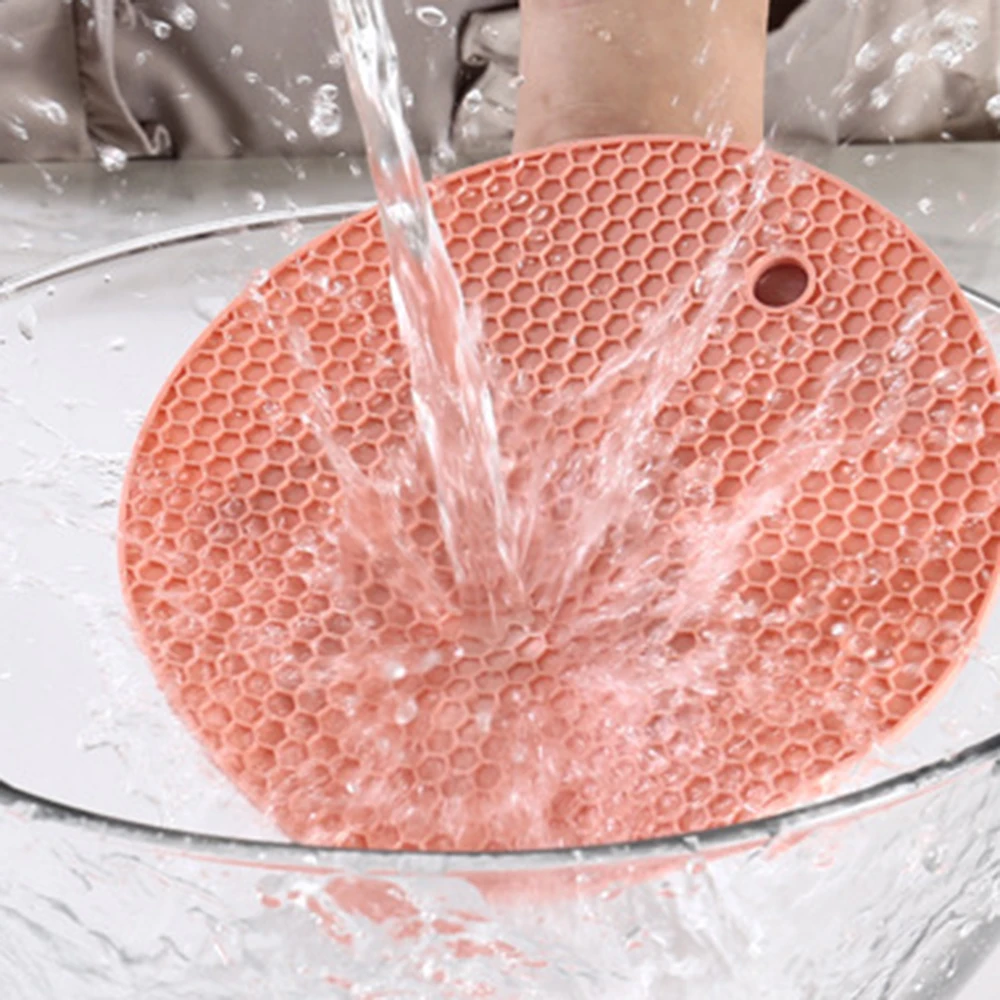 Лидер продаж Многофункциональная подставка 18 см круглый термостойкого Honeycomb силиконовый Coaster противоскользящие плоский электронагреватель Кухня инструменты