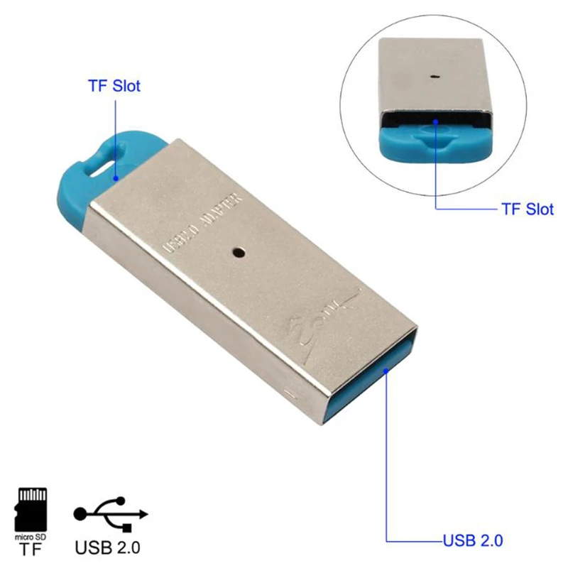 Горячая-Tf кард-ридер высокоскоростной Usb 2,0 Mini для Micro-Sd T-Flash Tf M2 кард-ридер для смартфонов ПК