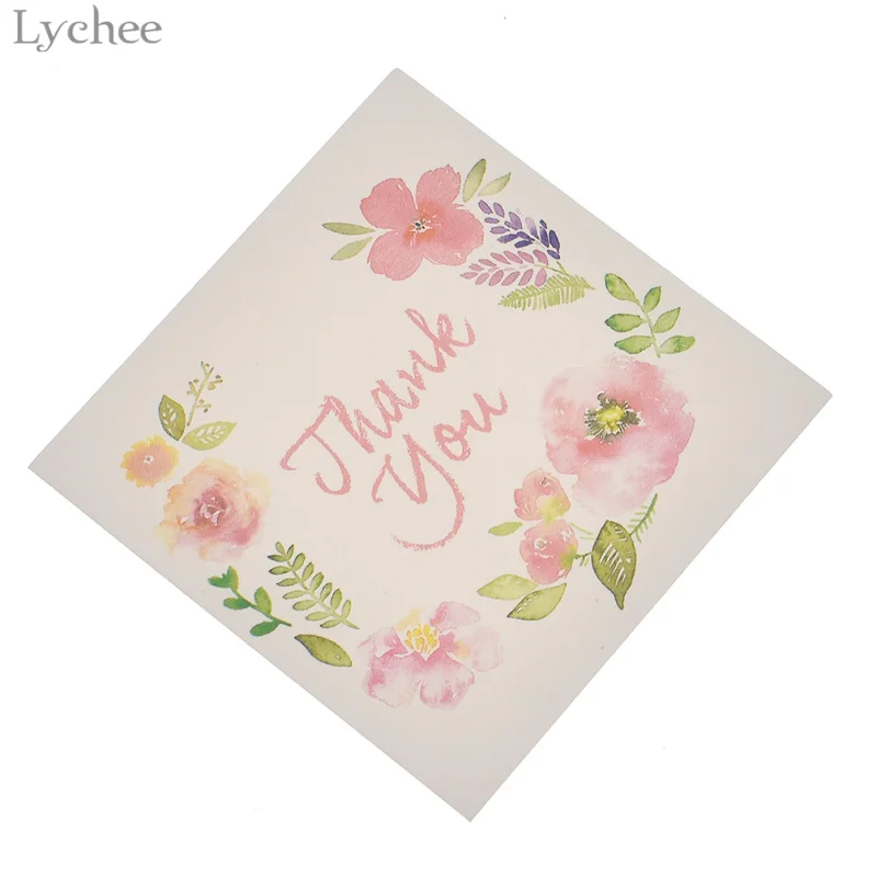  Lychee Life 50pcs Thank You and Flowers Card Invitations Leave Message Cards Greeting Card For Wedd - 32981647292