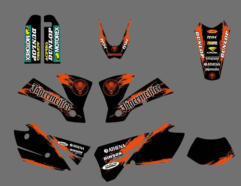 Графические и Фоновые наклейки для мотоциклетной команды KTM EXC 125 200 250 300 400 450 525