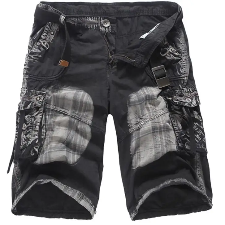 Для мужчин шорты мода плед Пляжные шорты Для мужчин s Повседневное Camo камуфляжные шорты в стиле милитари короткие мужские брюки рабочая одежда