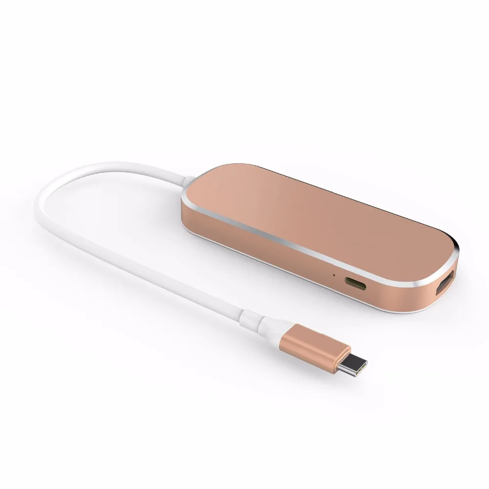 Концентратор USB C MiCar 5 в 1 адаптер концентратора Type с 4K HDMI портом входным зарядным SD