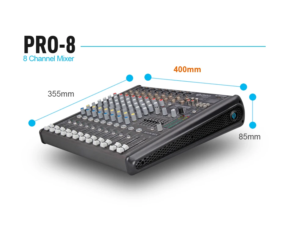 Профессиональный Debra Audio PRO 8 канальный с 256 DSP звуковыми эффектами Bluetooth студийный микшер аудио-DJ звуковой контроллер Interf
