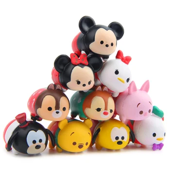 

10 Sets=100 PCS/Lot Tsum Tsum Donald Mickey Winnie Duck Toys Cute Elf Doll Bathing Toys For Girl