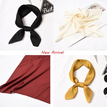 

Luxury Brand Bags Handle SCARF Women's Silk Scarf Fashion Lady Square Scarves Soft Shawls Pashmina Solid Color Bandana53*53cm