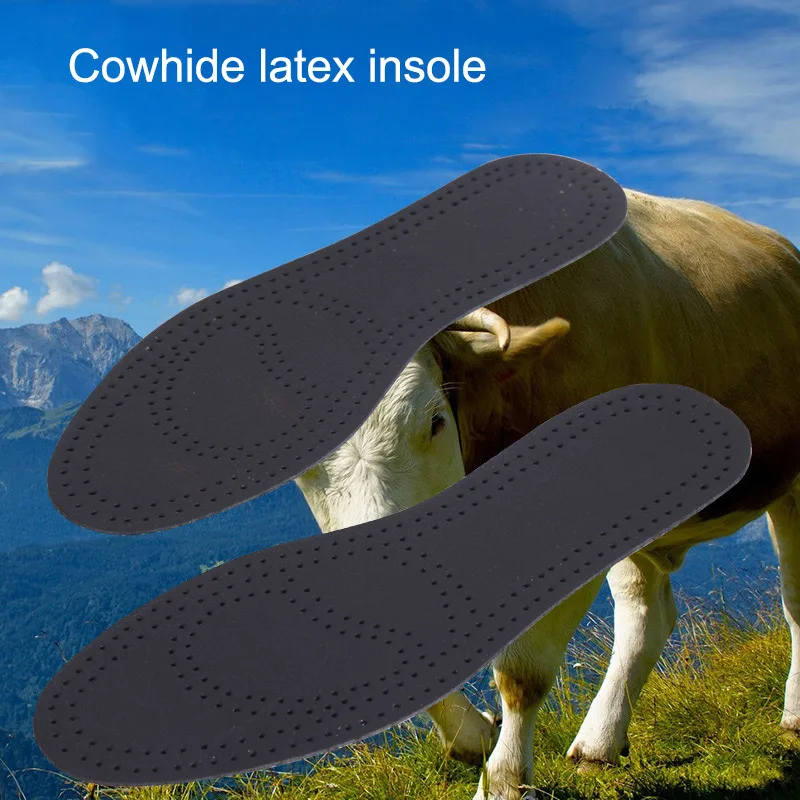 

1 Pair Massage Insoles Unisex Leather Latex Insole Arch Support Breathable Shoes Cushion MUG88