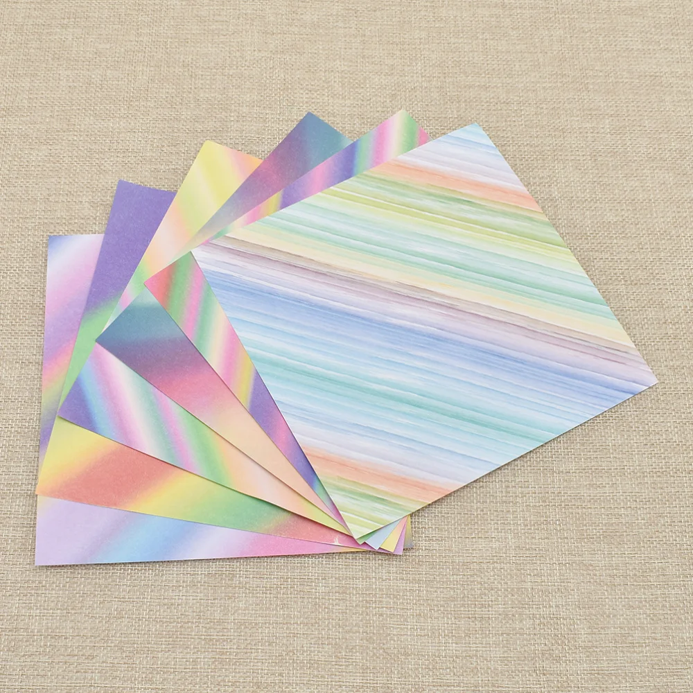 

48pcs 15*15cm Gradient Rainbow Colorful Origami Paper For DIY Handmade Craft Gift Box Home Decor Scrapbook Paper