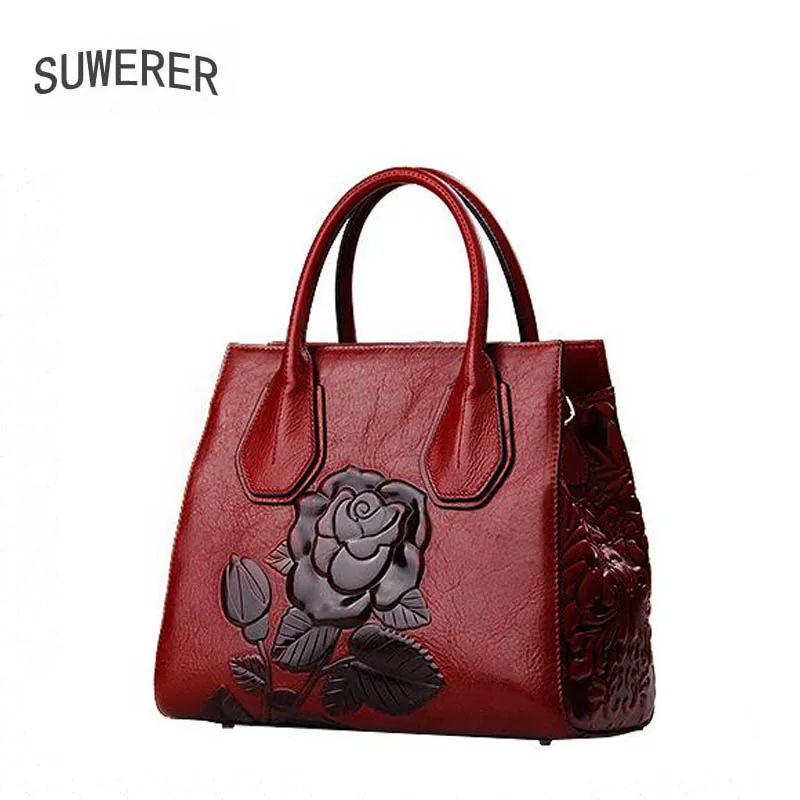 

2018 new Genuine Leather women bags for women luxury handbags women bags rose Embossed women leather handbags clutch bag
