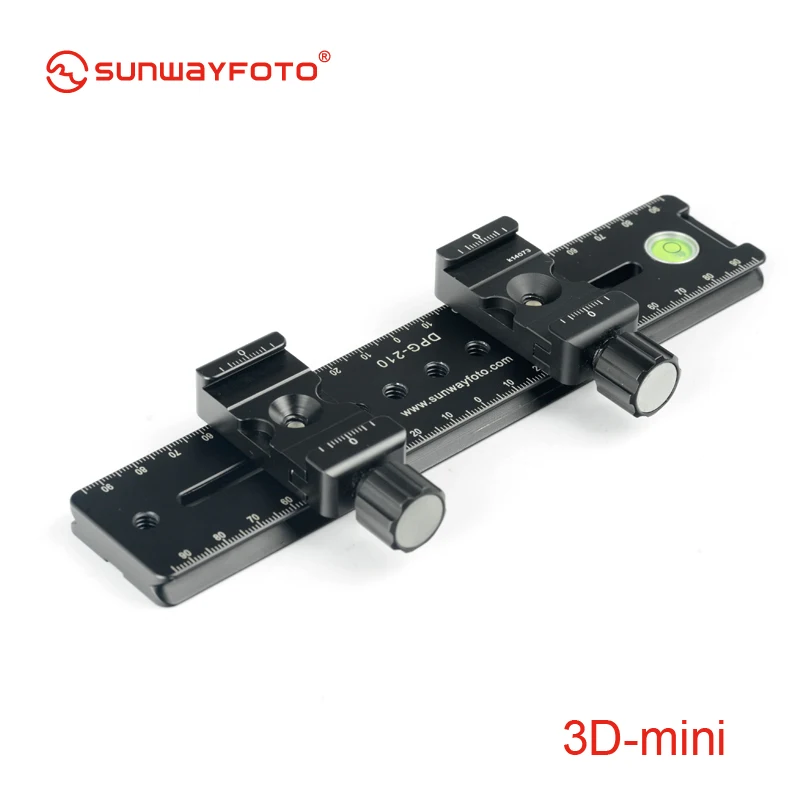 SUNWAYFOTO 3D-MINI Tripod Head 3D Stereo Stereoscopic Dual Cameras 4 Pieces Kit  Professional Tripode Heads With Slide