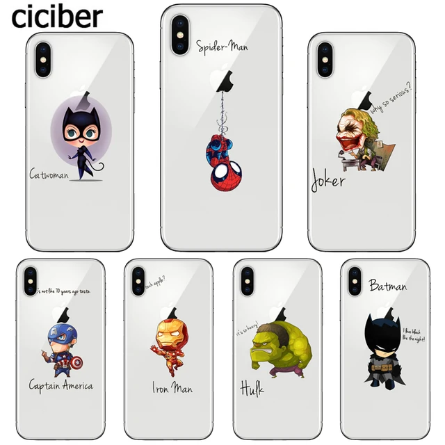 Best Offers Funny Marvel Case Spiderman Joker Iron Man Batman for Apple iphone X 8plus 8 plus Silicone Soft Clear TPU Cover Fundas Capinha Best Offers Funny Marvel Case Spiderman Joker Iron Man Batman for Apple iphone X 8plus 8 plus Silicone Soft Clear TPU Cover Fundas Capinha