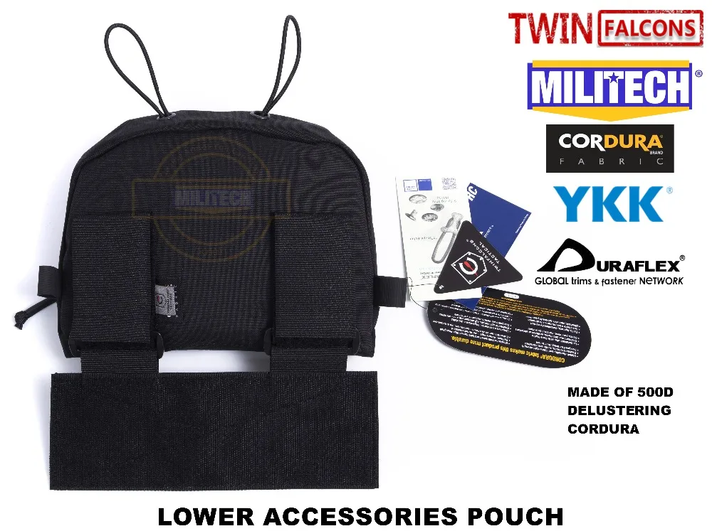 MILITECH TWINFALCONS TW Delustered Cordura Plate Carrier Нижняя сумка для аксессуаров подбрюшная сумка паховая сумка