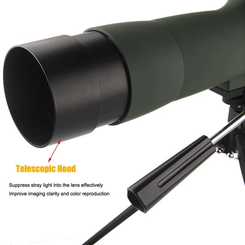 20-60x60 HD Spotting Scope Zoom Telescope with 45-Degree Angled RL38-0008-6
