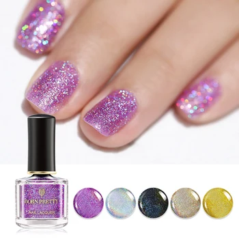 

BORN PRETTY 6ml Nail Polish Rainbow Series Laser Shiny Glitter varnish DIY Nail Art Varnish Polish