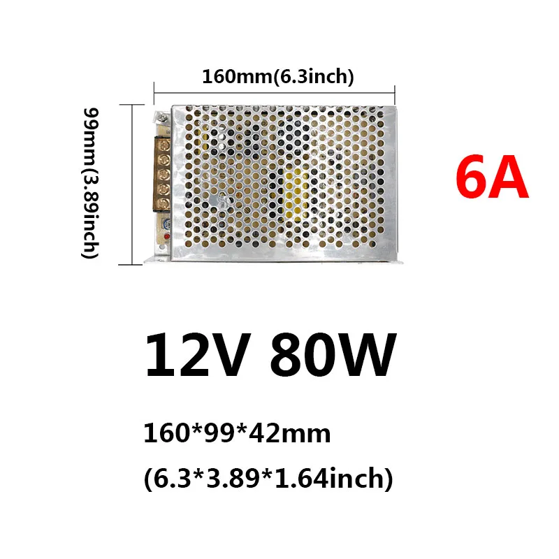 DC12V светодиодный Driver12W/15 Вт/24 Вт/25 Вт/36 Вт/60 Вт/80 Вт/100 Вт/120 Вт светодиодный s Питание постоянный ток Напряжение Управление светильник переменного тока трансформаторы - Цвет: 6A 80W 12V