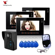 Yobang Security 9 Inch Video Intercom Doorbell phone Camera Home Entry Intercom 1 Camera 3 Monitor Support Remote&RFID unlock