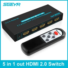 HDMI Switch SGEYR 5x1 5 Port HDMI 2.0 Switch Switcher 5 in 1 Out HDMI Switch 5 to 1 4Kx2K/60Hz HDCP2.2 with IR Remote HDMI Switch SGEYR 5x1 5 Port HDMI 2.0 Switch Switcher 5 in 1 Out HDMI Switch 5 to 1 4Kx2K/60Hz HDCP2.2 with IR Remote