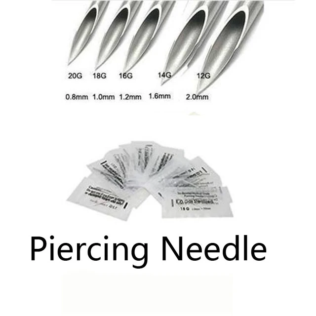 4 Pieces Disposable Sterile Body Piercing Needle Medical For Navel