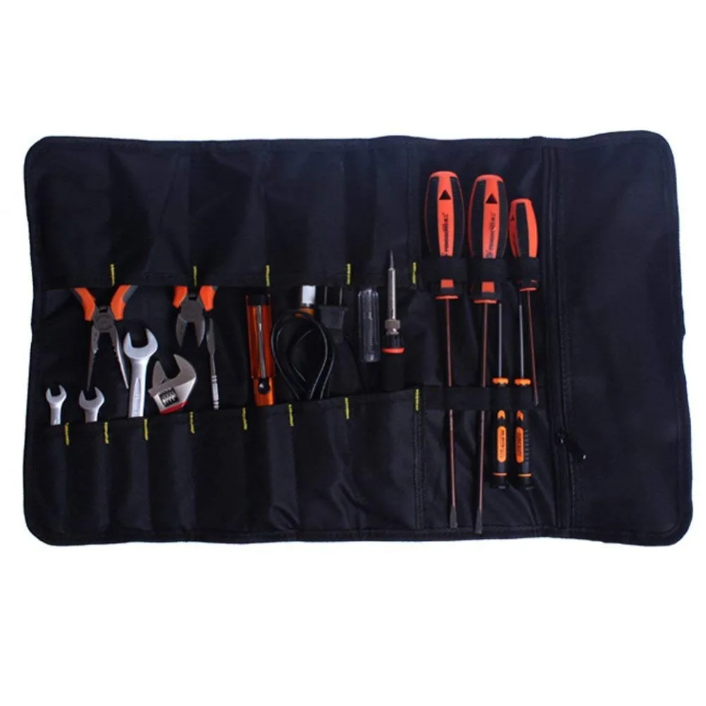 Organizzatore Attrezzi Tourbon Borsa Porta Attrezzi Arrotolabile - Tela Cerata Impermeabile Per Elettricisti E Falegnami Portautensili Per Elettricisti - Foto 4