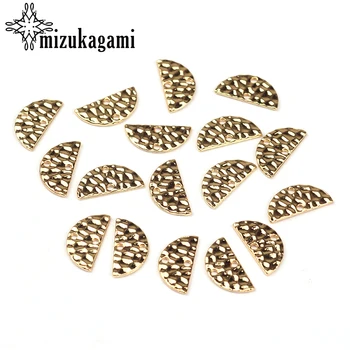 

15*7MM 20pcs/lot Retro Half Round Gold Zinc Alloy Connectors Charms For DIY Necklace Earrings Connectors Accessories