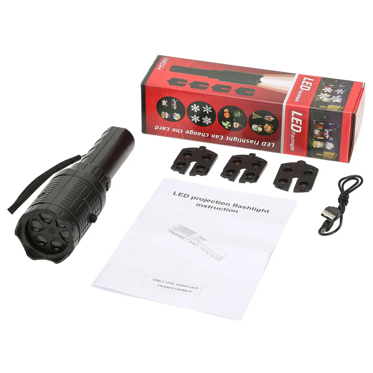 

LED Handheld Flashlight Card Light Film Projection Lamp LED Pattern Christmas Halloween Snow Light Film Projector Drop Shopping