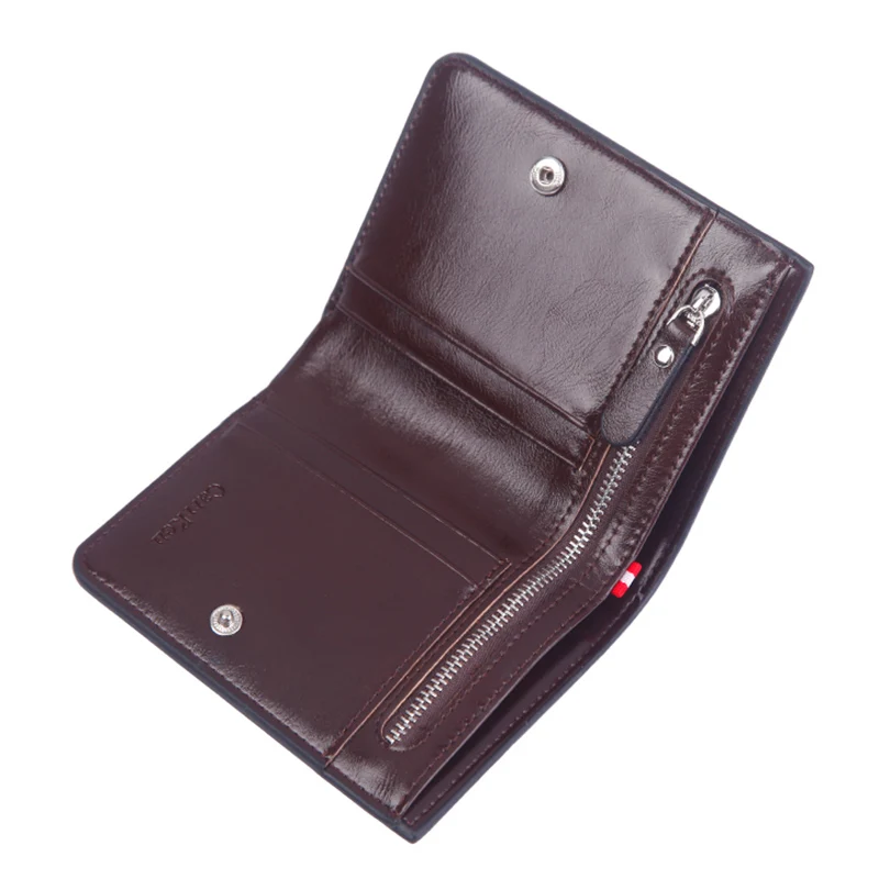 

Hot Selling Men Short Wallet PU Leather Zipper Bifold Purse Card Holder Money Bag -B5