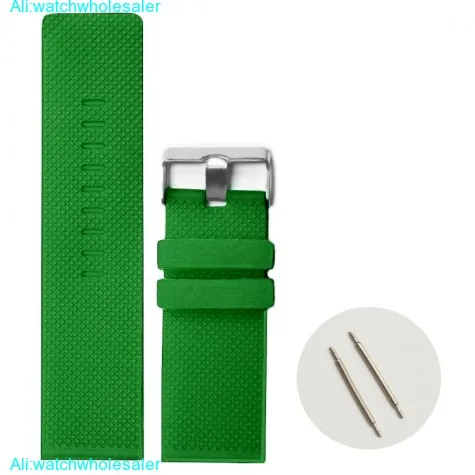 28mm Forest Green Silicone Jelly Rubber Ladies Men Watch Band Straps WB1079M28JB