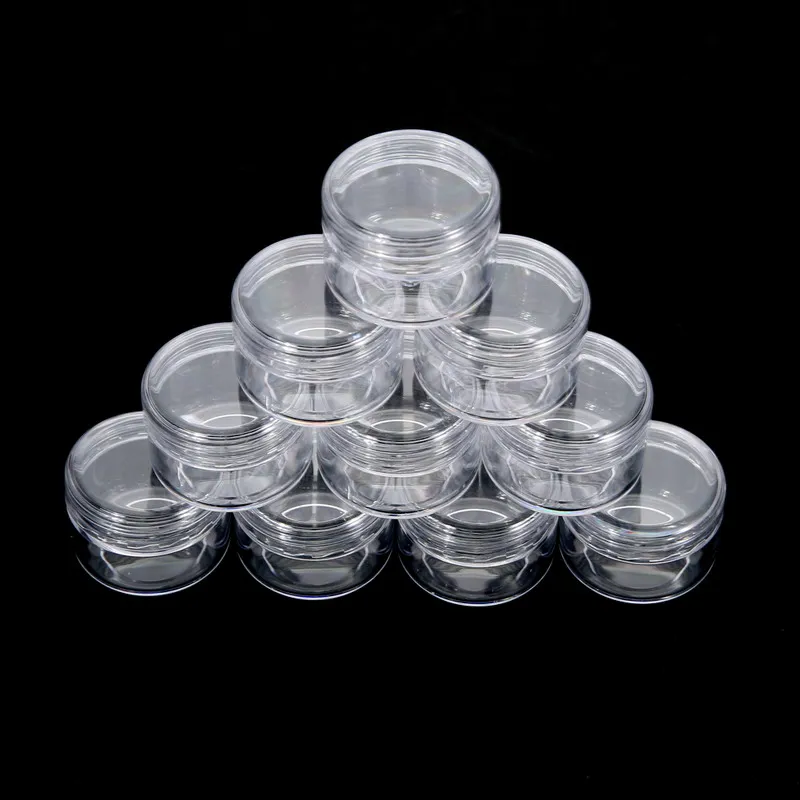 

5Pcs Mini Cosmetic Empty Jar Pot Eyeshadow Makeup Face Cream Container Nail Art Cosmetic Bead Storage Pot Container