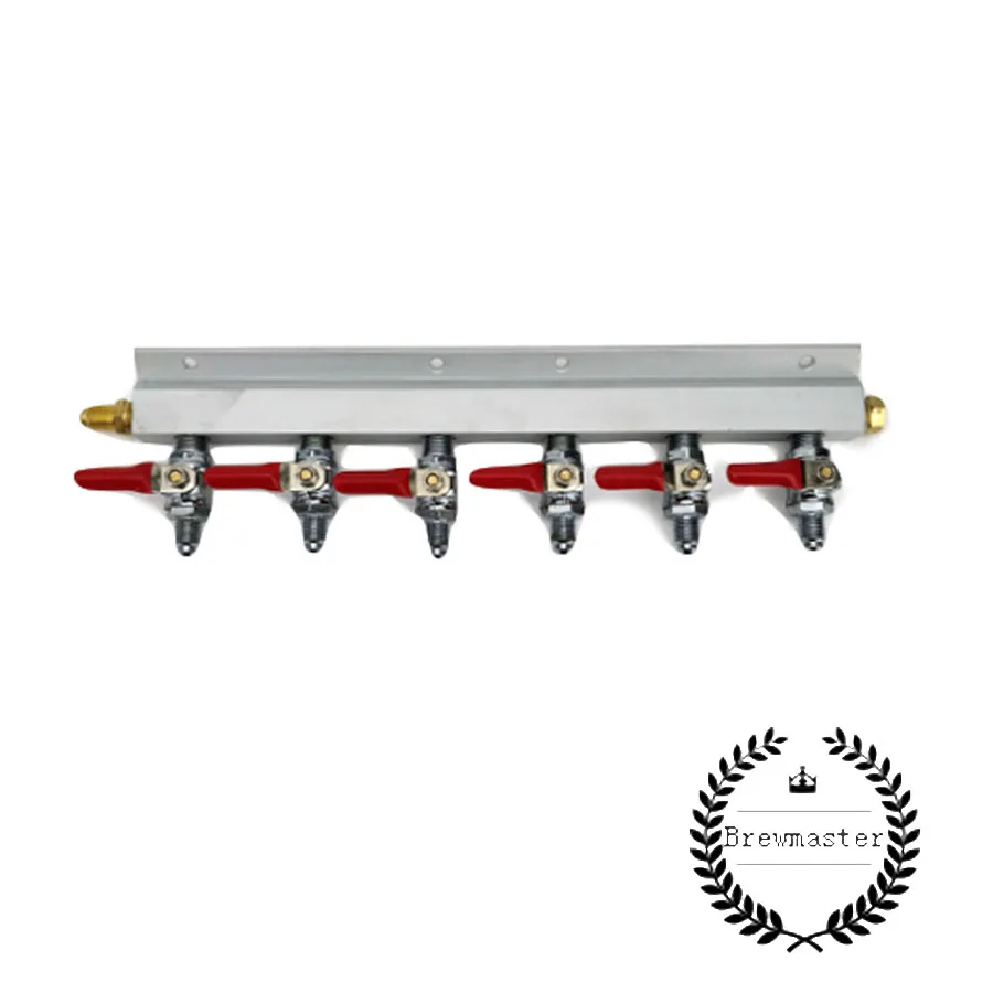 

6 OUTPUT / 6 WAY MANIFOLD GAS LINE SPLITTER WITH CHECK VALVES (1/4" THREAD, MFL THREAD) DUOTIGHT COMPATIBLE