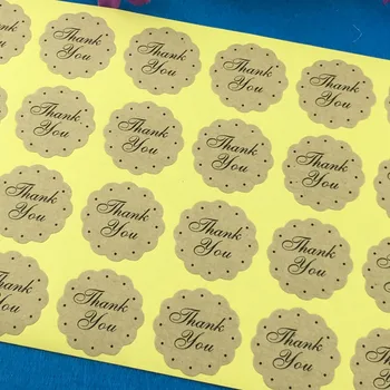 

2000pcs Kraft Paper Thank You Stickers Round Self-adhesive Labels Sealing For tips/box/jewelry/bag Sticker labels