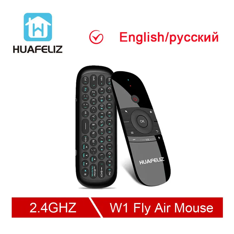 W1 пульт дистанционного управления Contro Air mouse беспроводная английская/Русская клавиатура 2,4G ИК обучающий пульт дистанционного управления приемник для Smart tv Android tv BOX