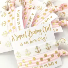 10 шт. на заказ розовый для вечерние маленьких девочек baby shower сувениры эластичные волосы галстуки Свадебные девичник день рождения эластичные браслеты на запястье ножные
