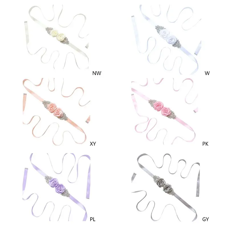 Для женщин отбортованные створки пояс элегантный два розы украшение Широкие пояса лента свадьба свадебный пояс