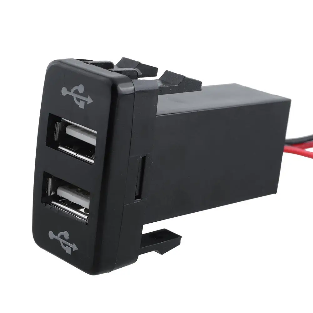 Для TOYOTA 12 V двойной зарядное устройство usb 2.1A 2 порта интерфейс Авто адаптер питания приборная панель розетка черный модификация автомобиля