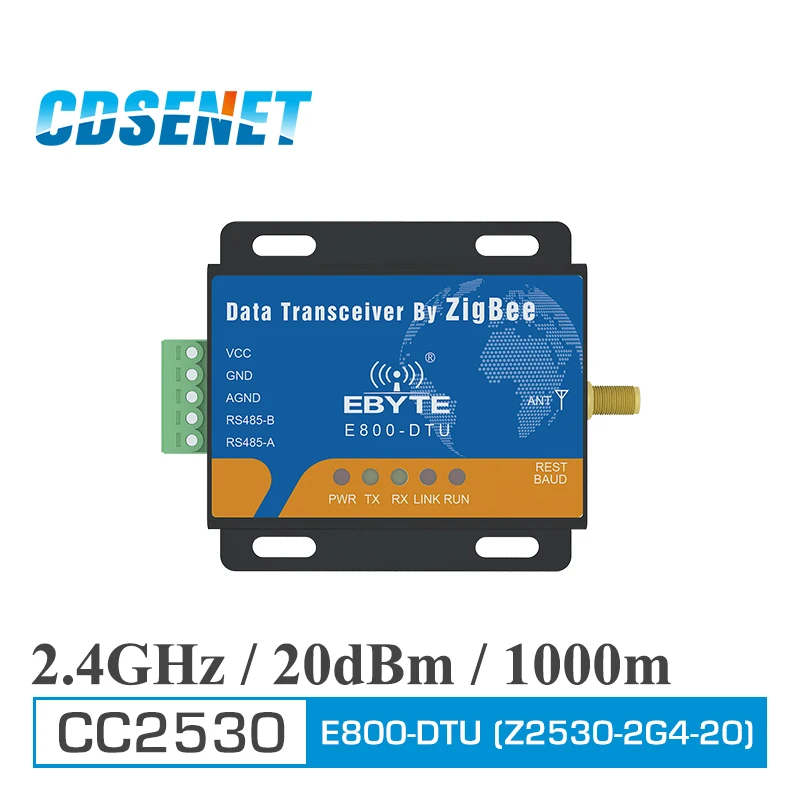 

Zigbee CC2530 Module RS485 240MHz 20dBm Mesh Network CDSENET E800-DTU(Z2530-2G4-20) Ad Hoc Network 2.4GHz Zigbee rf Transceiver