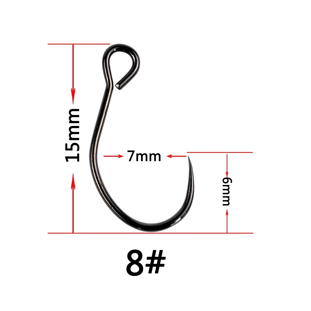 100 шт Без Бородки рыболовные крючки рыболовный крючок из высокоуглеродистой стали sharp молния приманки Крючки с размером 4#6#8# для пластиковых рыболовная приманка крючки