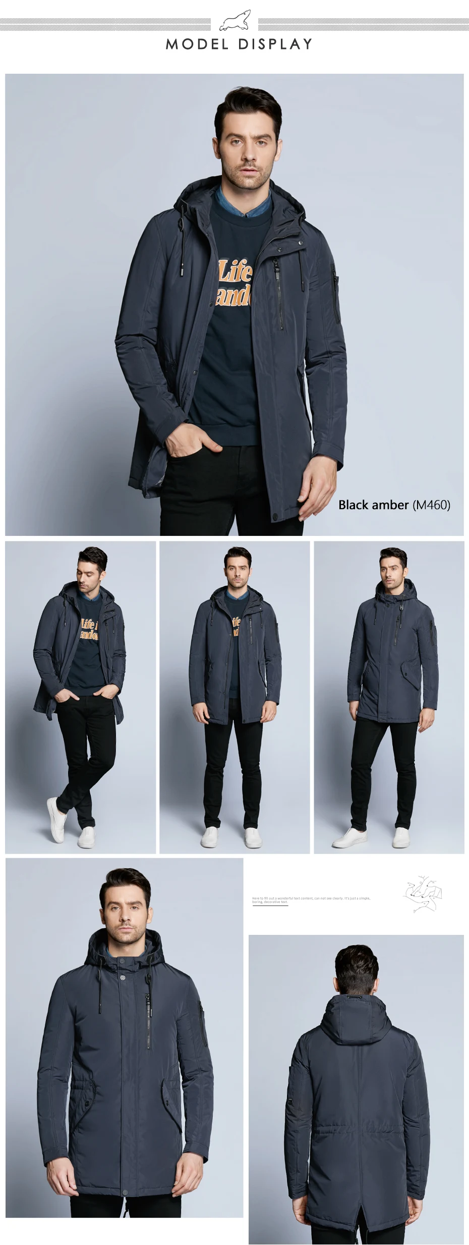 ICEbear Новая Осенняя мужская куртка, короткое повседневное пальто, пальто с капюшоном, мужские куртки из высококачественной ткани, мужские хлопковые MWC18228D