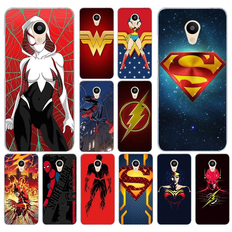 

21DD Batman Superman flash Wonder Woman Spiderman Hard Cover Case for Meizu M2 M3S M3 M3S M5S Mini M3 note M5 M6 M6 note U10 U20